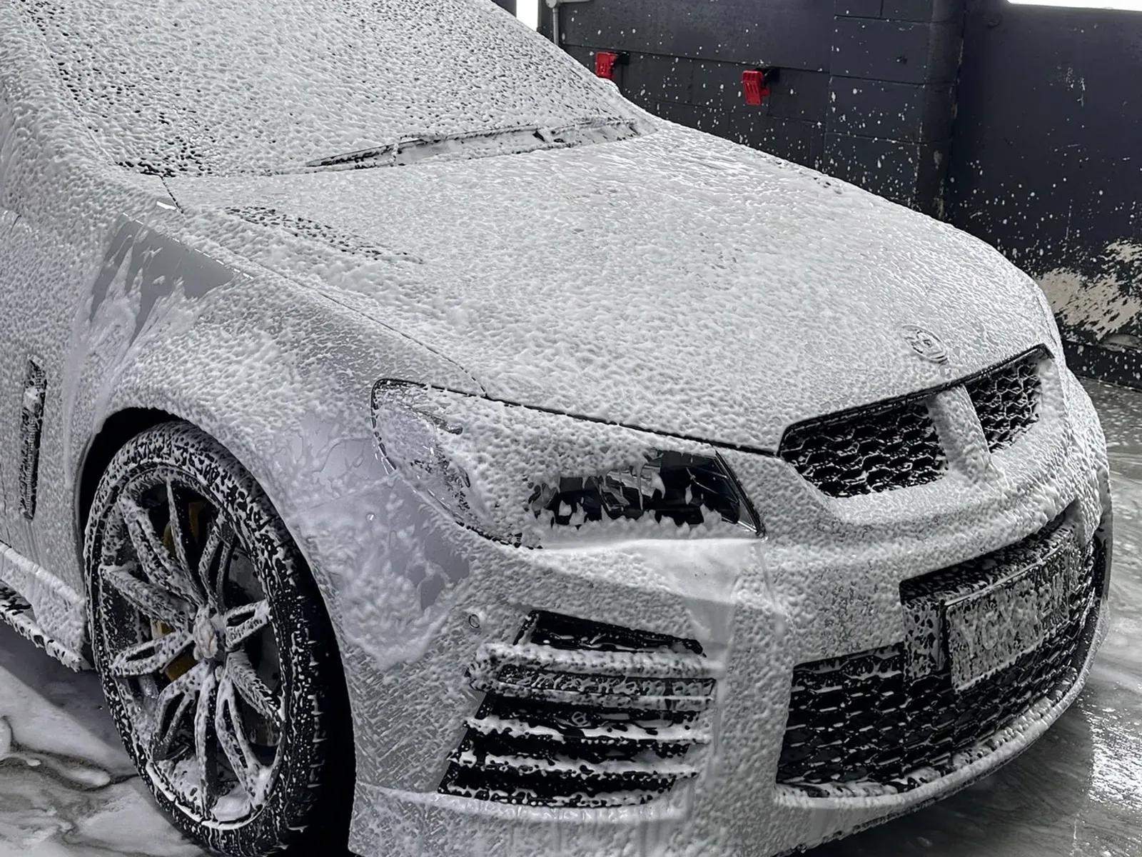 Snow foam pre-wash on a HSV at CBS Automotive Detailing, West Ryde