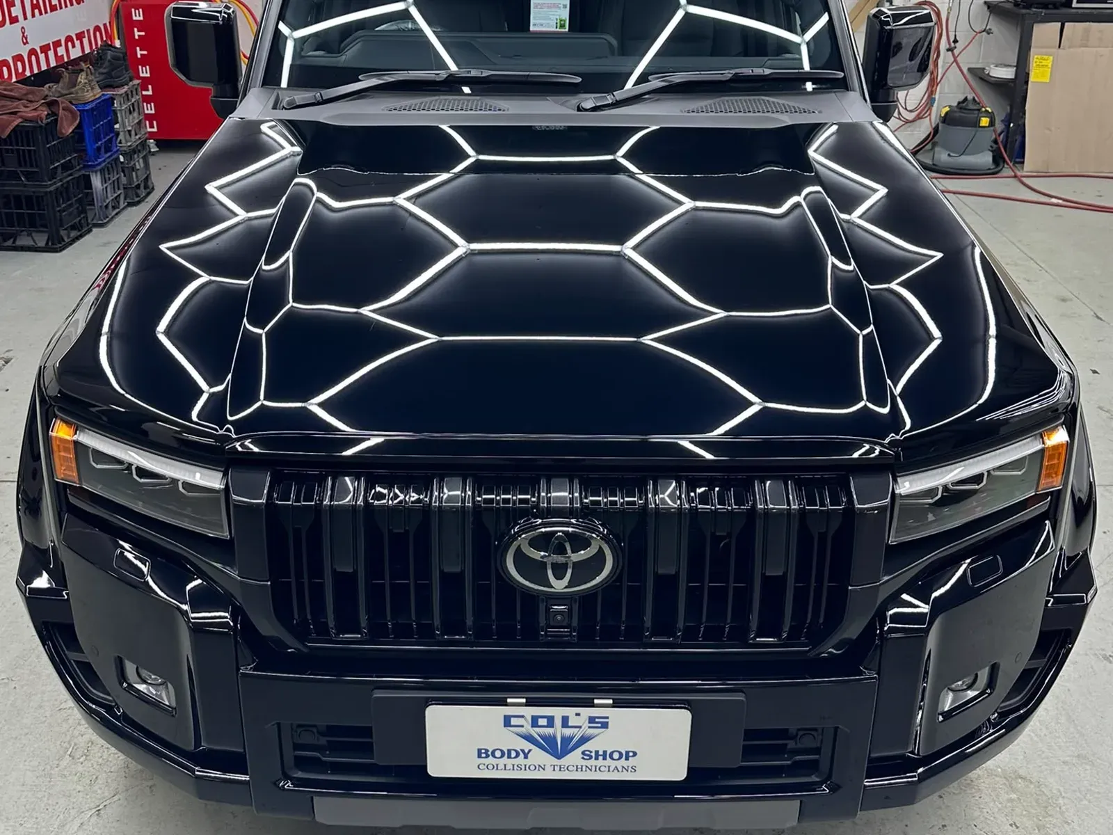 Toyota LandCruiser detailed under the hex lighting at CBS Automotive Detailing, West Ryde