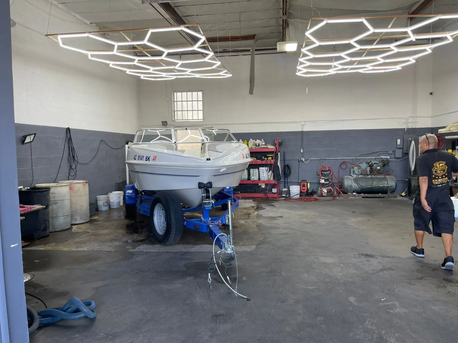 Inside the Chinto Auto Detailing shop on Reseda Blvd, Northridge
