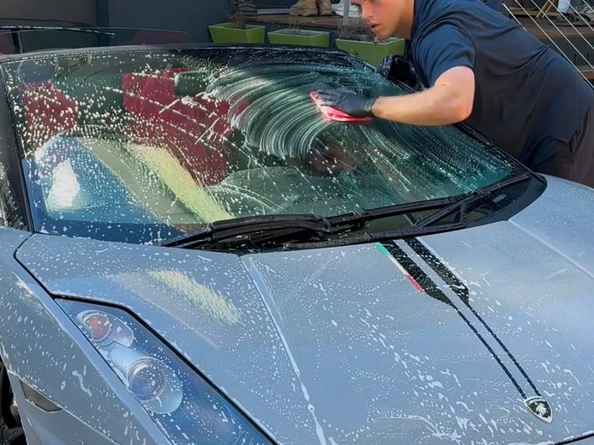 Lamborghini hand wash on the Sunshine Coast