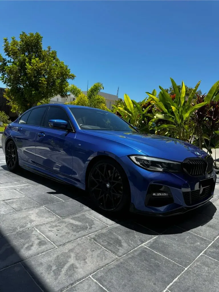 Blue BMW 3 Series detailed on the Gold Coast