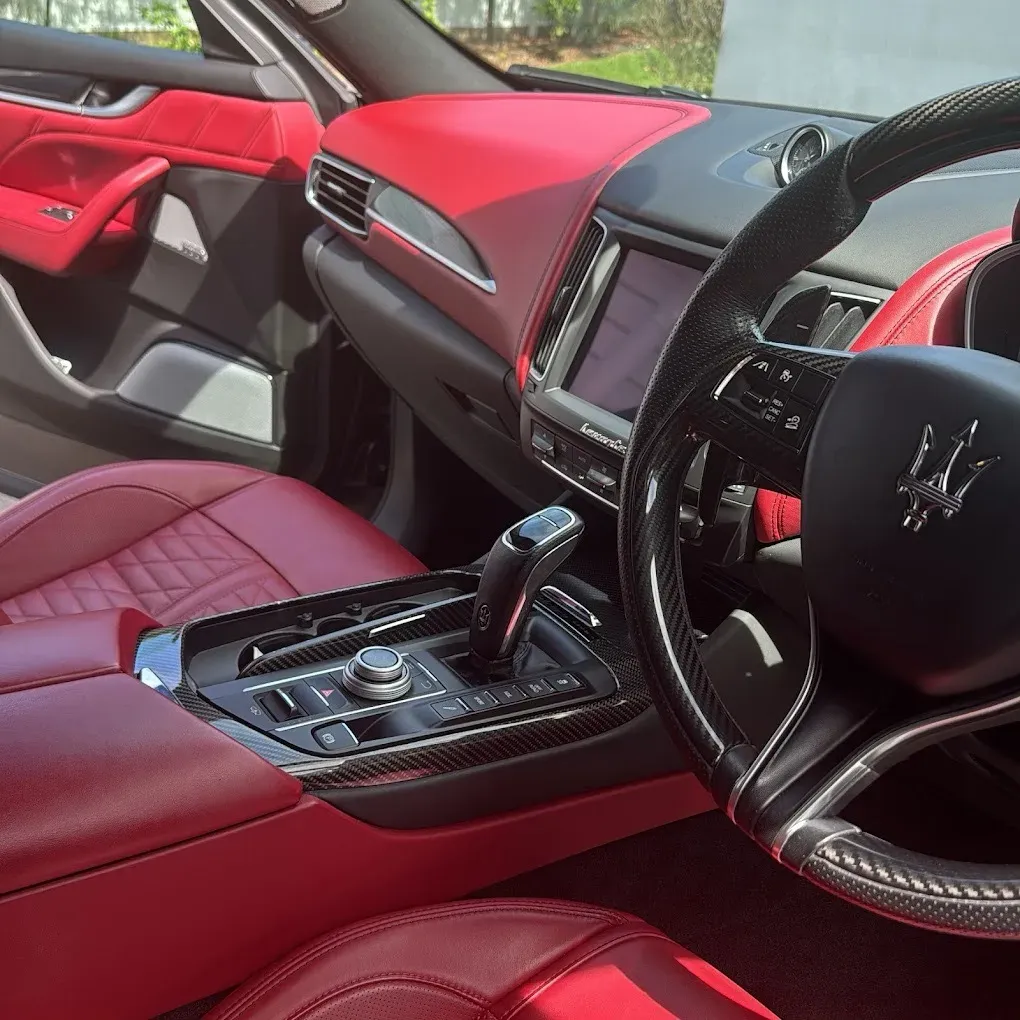 Maserati interior after a full interior detail